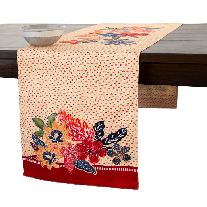 Table Runner 100% Cotton - Double Layer - Kalahari Fall for wholesale by Maison d'Hermine - Design in Every Thread