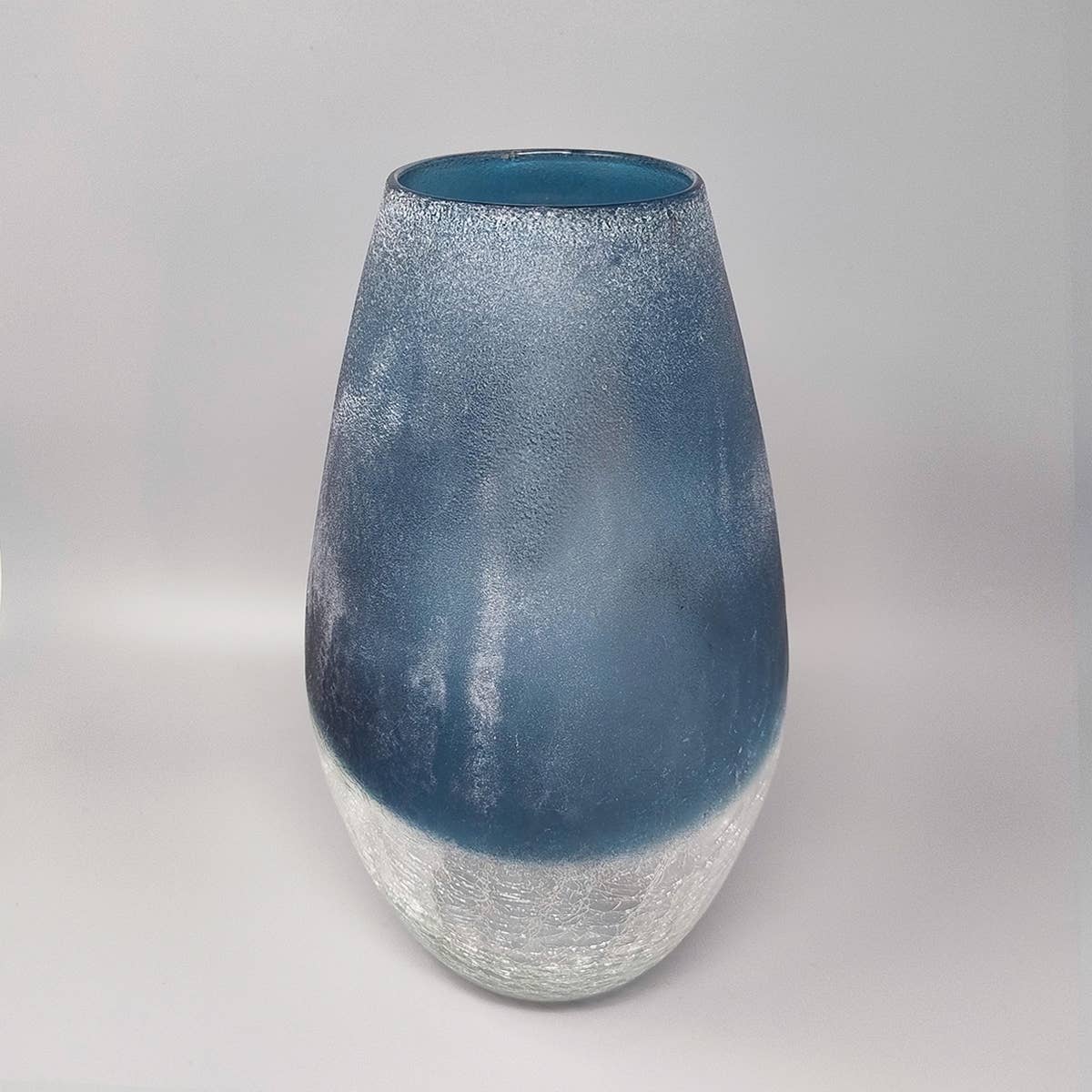 MadInteriorArt - Wholesale Vase - 1970s Astonishing Blue Vase by Arte Vetro in Frosted Glass.4