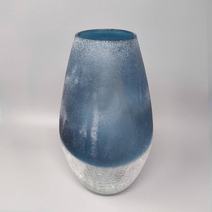 MadInteriorArt - Wholesale Vase - 1970s Astonishing Blue Vase by Arte Vetro in Frosted Glass.4