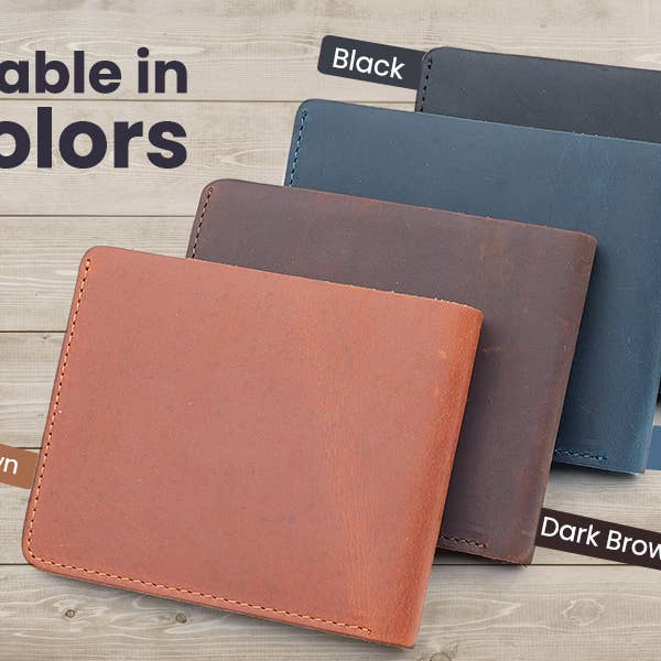 American Leather Goods - Wholesale Wallet - Men's - Genuine Leather Wallet for Men with Flap out ID Window8