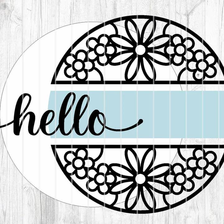Kate's Blanks - Wholesale DIY Craft Kit - Spring- Hello Flower Round Door Hanger DIY | Wood Sign4