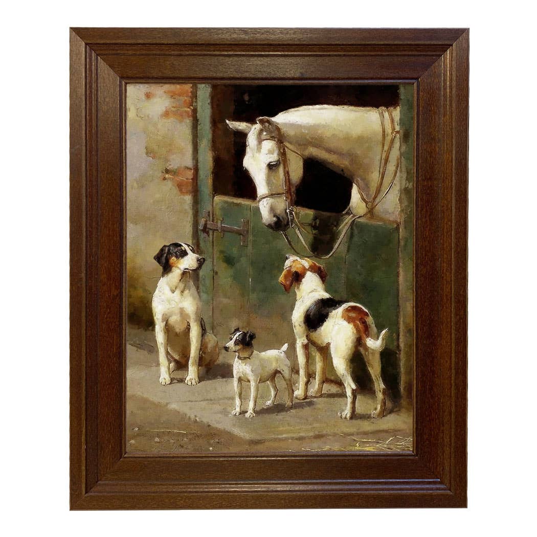Madison Bay Co. - Historical Home Decor Reproductions - Wholesale Art Print - Dog and Horse at Stable Vintage Painting Print on Canvas38