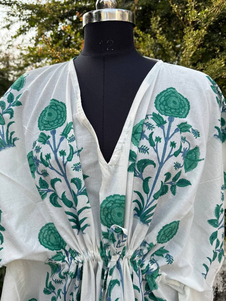 bhavnas boutique - Wholesale Kaftan - Women's - Floral Printed Cotton Kaftan Sleepwear Maxi Loungewear Gown1