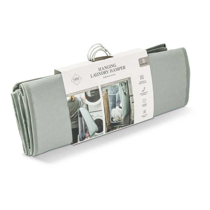 2pk Hanging Laundry Hamper - Hail for wholesale by Core Home