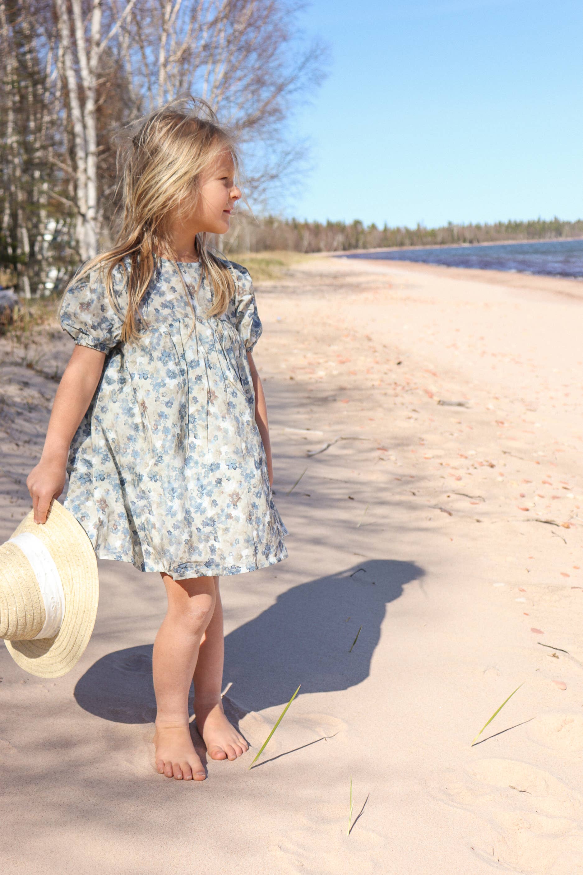 Almond Bud – Engroshandel Kjole - Børn – Forget-Me-Not blomsterkjole med puffærmer & BLOOMERS |1