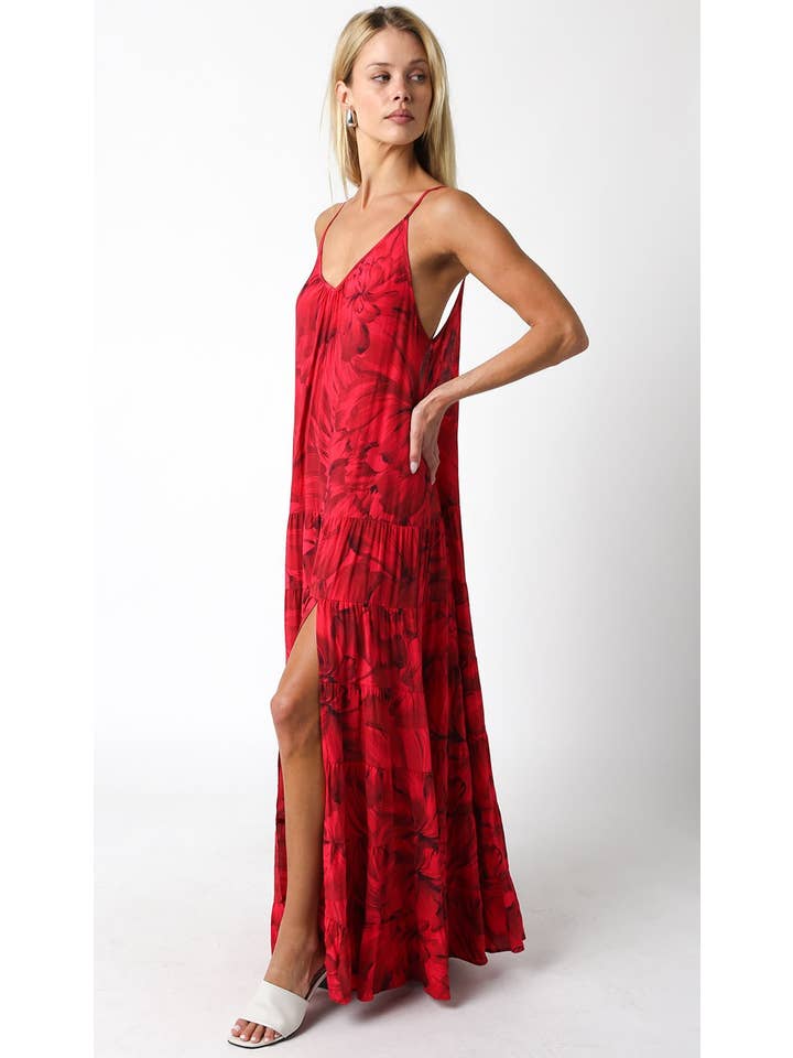 Red Floral Milani Maxi Dress for wholesale on Faire1