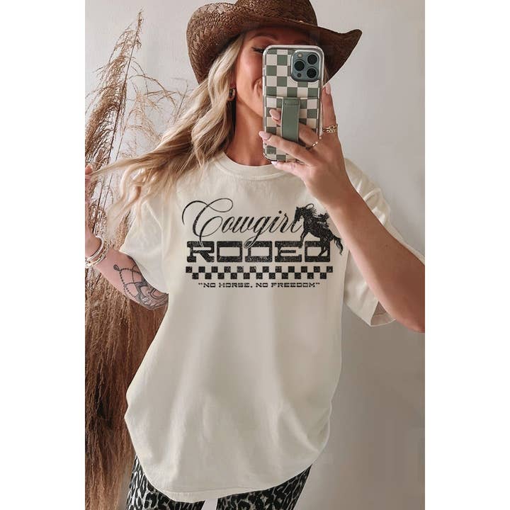 HRTandLUV - Wholesale T-shirt (graphic) – women's - COWGIRL RODEO OVERSIZED MINERAL GRAPHIC TEE1