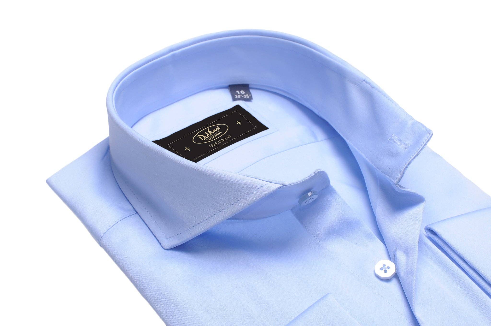 Virgoan Wish LLC - Wholesale Button Down Shirt - Men's - Da Vinci Blue Collar | Cutaway Collar shirt3