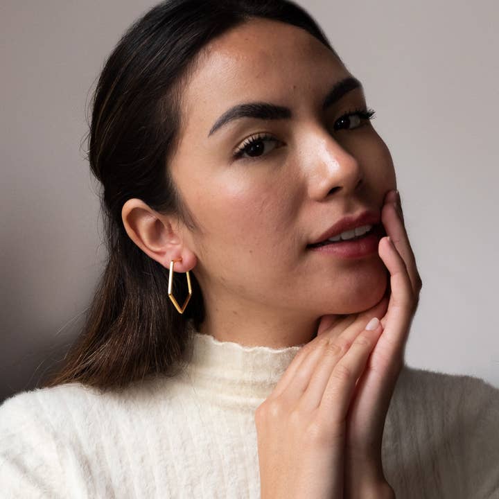 TIAHRA Jewelry - Wholesale Dangle Earrings - Ek Geometric Gold Earrings1