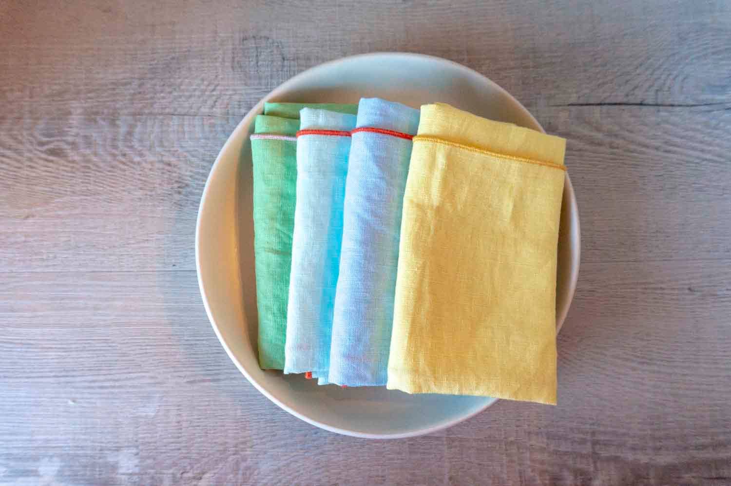 West Coast Handmade - Wholesale Dinner & Cloth Napkin - 100% Linen Pastel Blue (Tangerine) Cloth Napkin - Set of 21