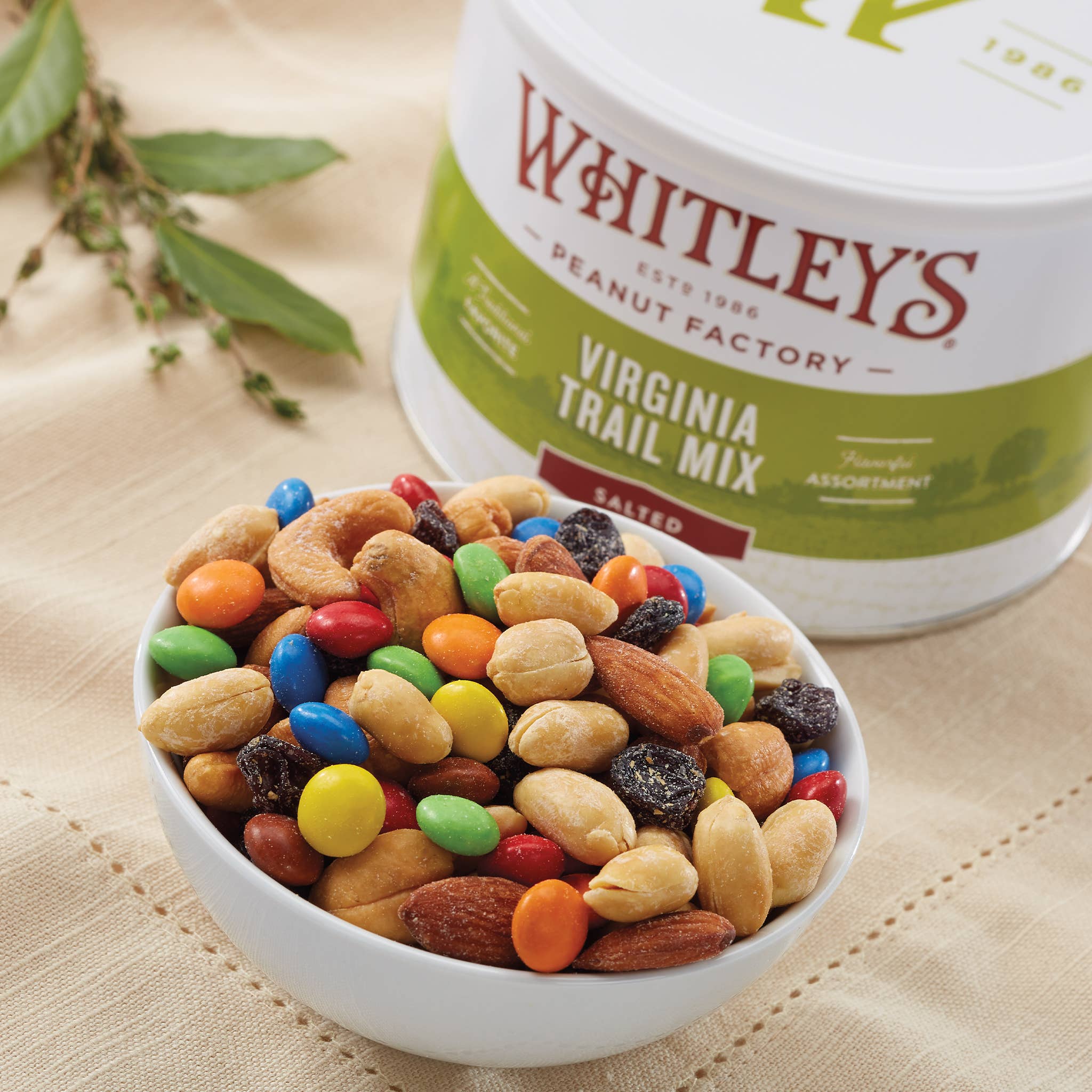 Whitley's Peanut Factory - Wholesale Trail Mix - 14 oz. Tins Virginia Trail Mix1