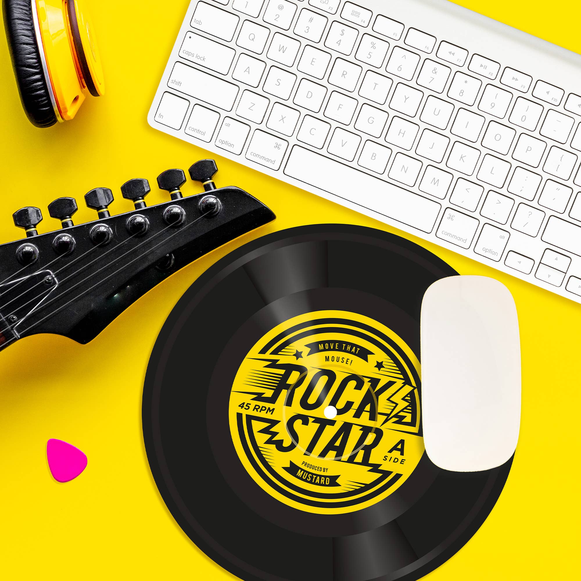 Mustard – wholesale Mousepad/trackpad – Rock N Roll Mouse Mat2