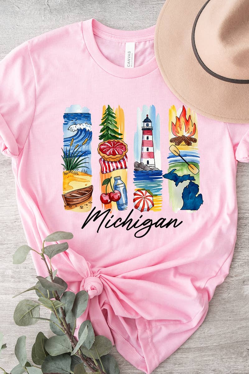 COLORBEAR - Wholesale T-Shirt (Graphic) - Women's - Michigan State Brushstroke Graphic Tee14
