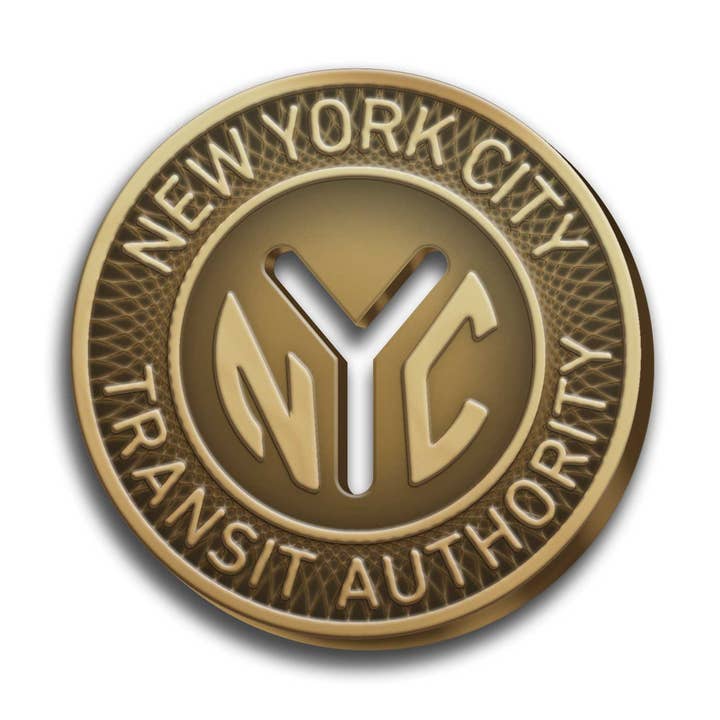 NYC Subway Token Enamel Pin for wholesale by Popcorn Custom Products