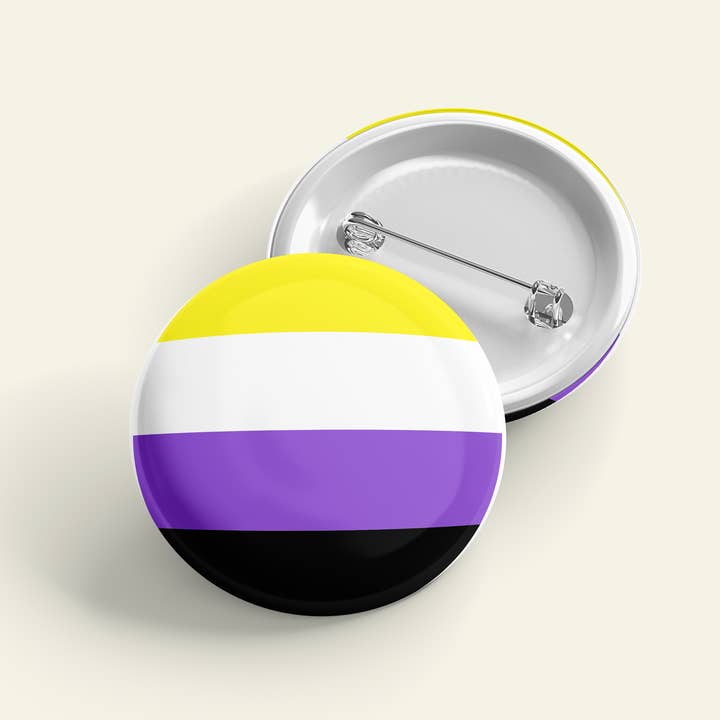 Bandiera non binaria | Pulsante Indietro con per la vendita all'ingrosso da parte di That’s So Andrew