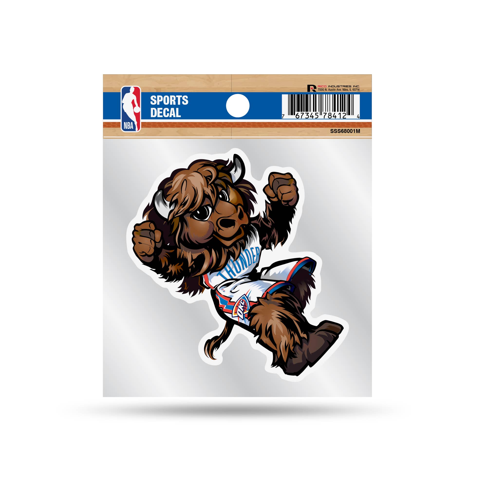 Rico Industries - Wholesale Sticker - Oklahoma City Thunder Mascot 4" x 4" Decal0