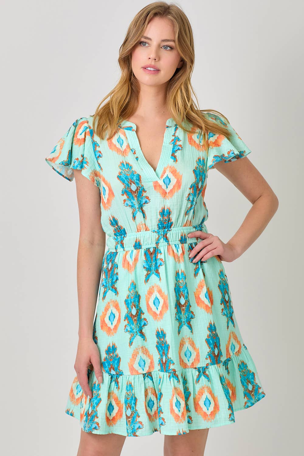 Mystree – Engroshandel Kjole - Dame – 61021 Trykt Dobbel Gauze Kjole13