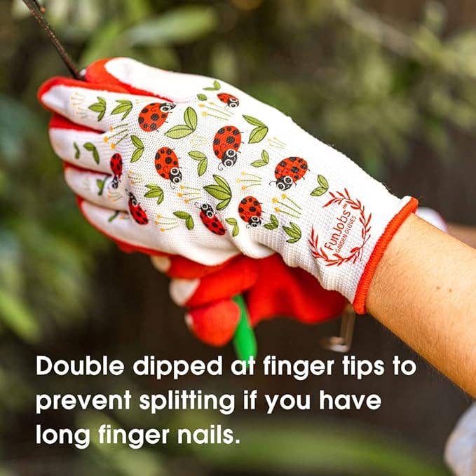FunJobs Garden Gloves - Venta al por mayor Guantes de jardín - Guantes de jardín FunJobs con diseño de mariquitas4