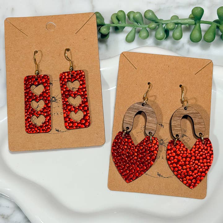 Red Valentine Pebble Heart Drops for wholesale by Bee Marie Market LLC