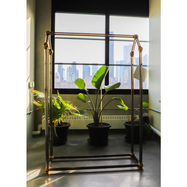 LuxHoldups - Wholesale Clothes hangers - Lucite Clothes Rack, Rolling Boutique Retail Display1