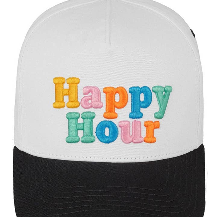 MiMi Wholesale - Vente Casquette de camionneur – femme - TCM0033 Casquette Trucker Brodée Happy Hour3