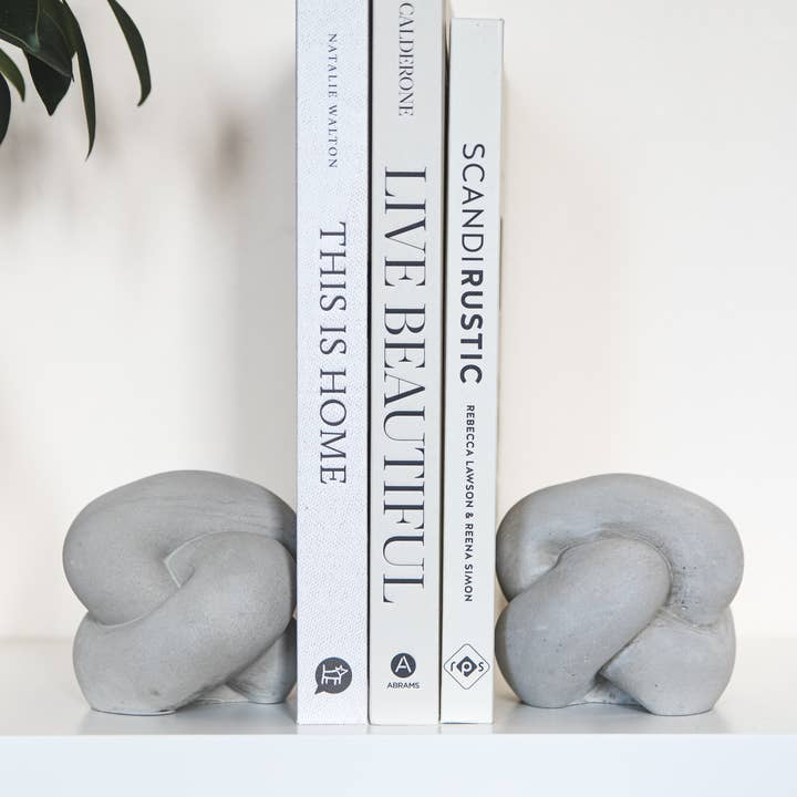 Meraki Boutique Home - Wholesale Bookend - Decorative Concrete Knot Bookend | Nordic Style Decor3