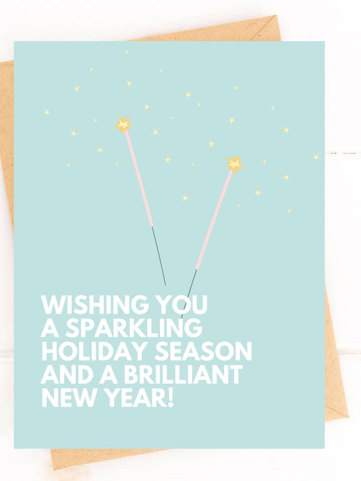 Cute New Year Card 2024 Holiday Season Card NYE Card for wholesale by Five Dot Post