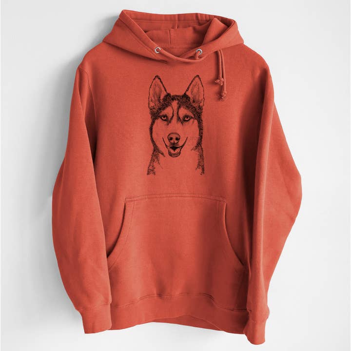Kira le Husky Sibérien - Sweat à Capuche en Polaire Lourd pour la vente par Inkopious