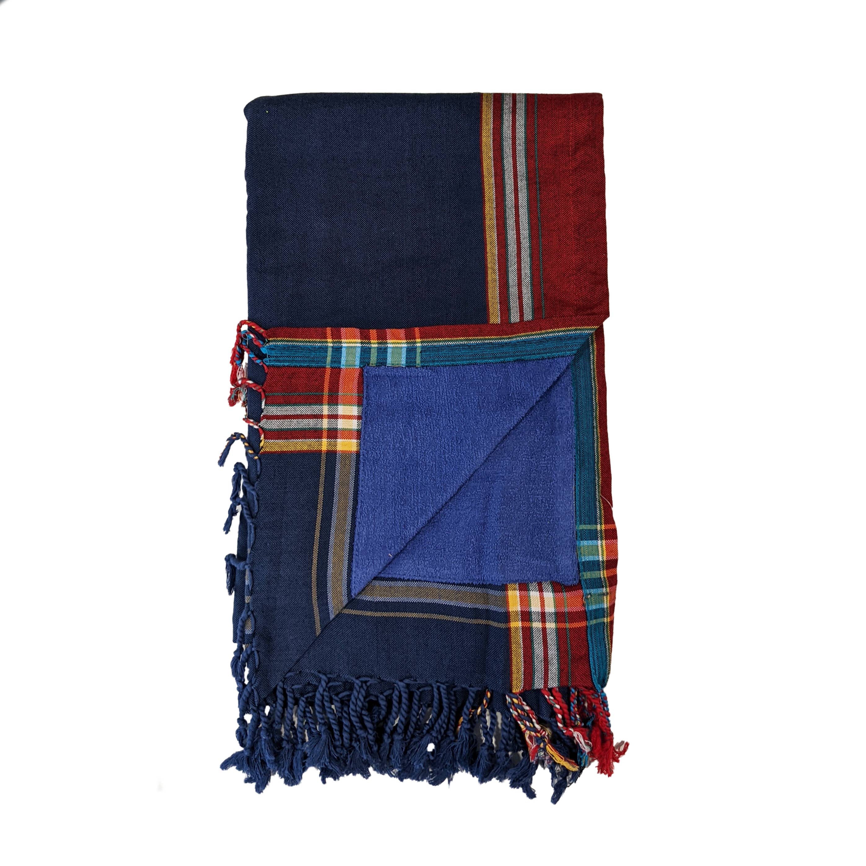 Swahili Coast – Engroshandel Strandhåndklæde – Mørk Navy Kenyanske Strandhåndklæde Med Lomme0