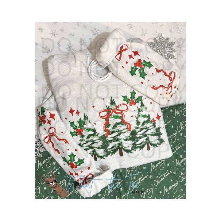 Winter Wonderland Christmas Tree Hoodie | Printed Sleeve Sweatshirt for wholesale by What the tee