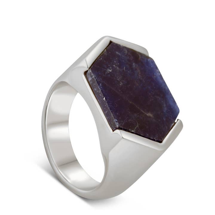 Blackskies - Wholesale Cocktail/Statement Ring - Abyss Ring Silver - Blue Agate3