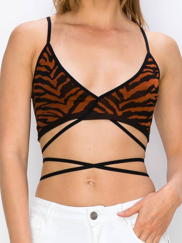 50079 - ZEBRA PRINT STRAPPY BRA TOP for wholesale by ANWND