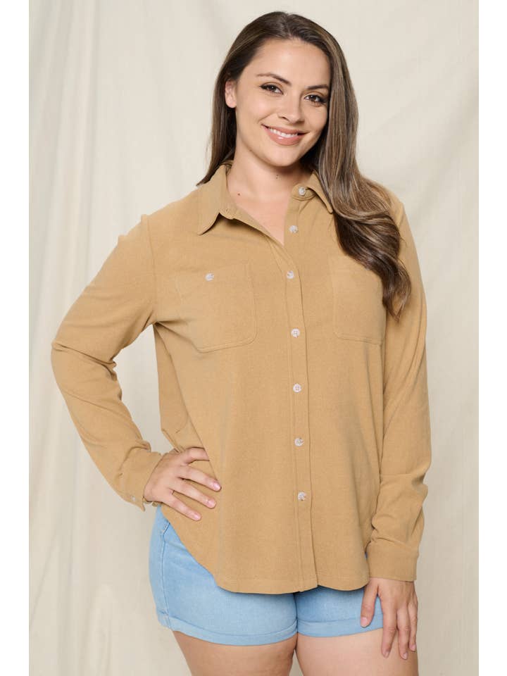 Doe and Rae - Vendita all'ingrosso Camicia button down - Donna - CAMICIA ABBOTTONATA SPAZZOLATA - 10452JPL10