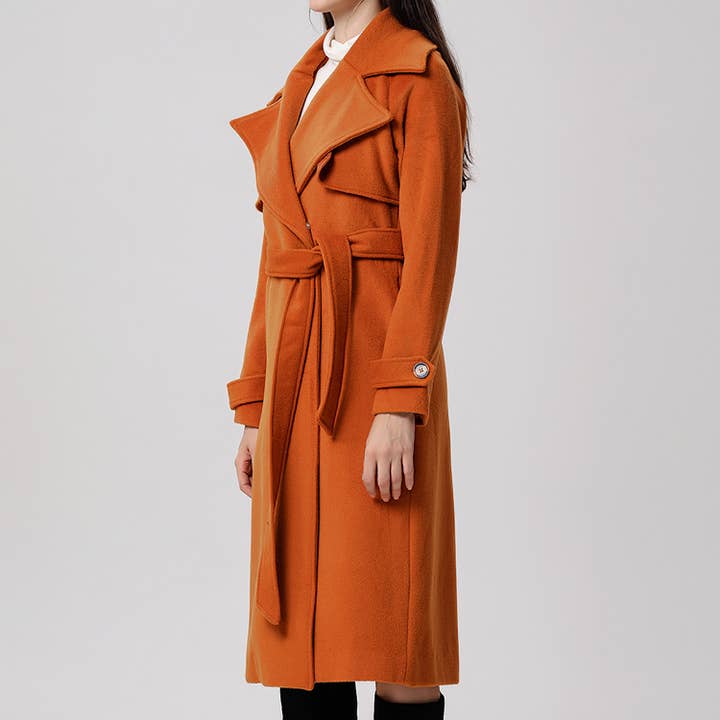 Smart and Joy - Wholesale Trench Coat - Women's - Wool coat with wide shutters13
