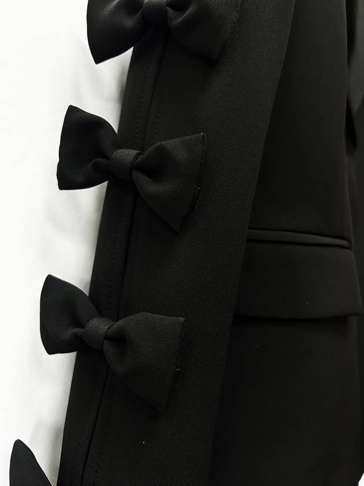 Sanyao Fashion - Vente Veste de tailleur – femme  - Veste de costume mi-longue rouge chic à manches à nœud papillon SY25416