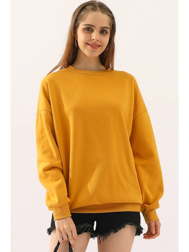 NINEXIS - Wholesale Sweatshirt - Women's - CWTTL902_CREW NECK LONG SLEEVE PULLOVER SWEATSHIRT TOPS10