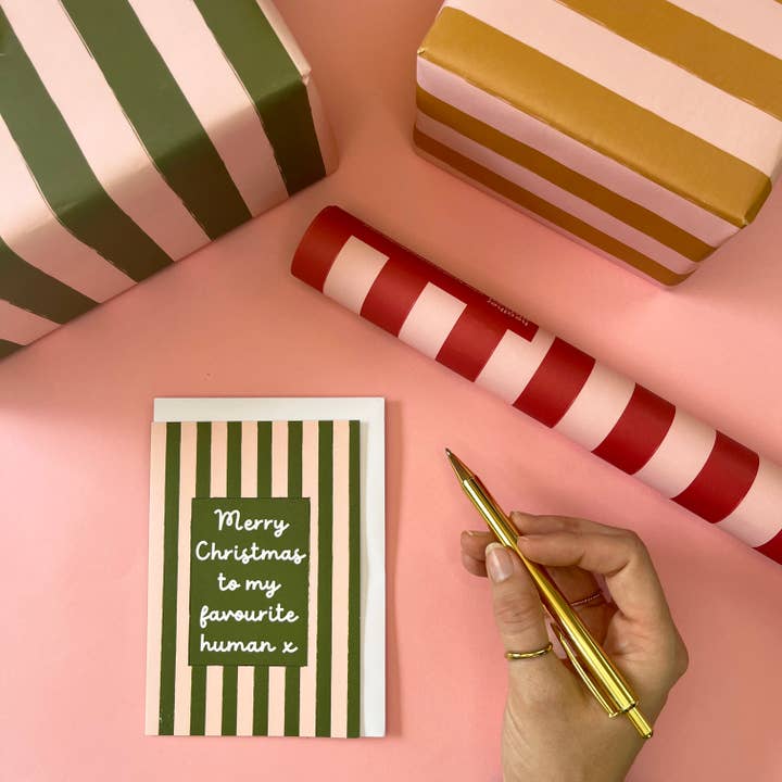 Merry Christmas to My Favourite - Wordy Card for wholesale by Heather Alstead Design Ltd