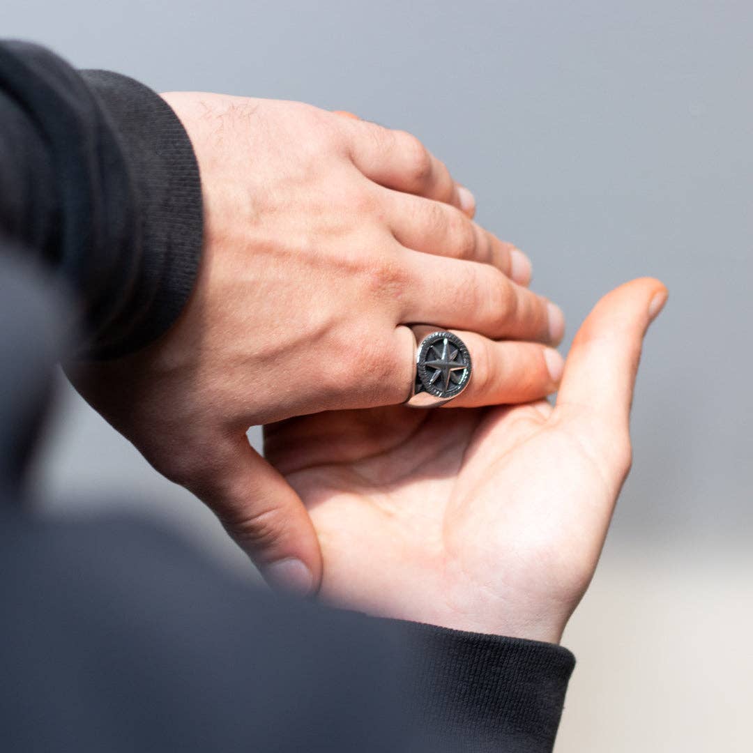 Twistedpendant - Wholesale Zegelring - Compass zegelring - zilver3