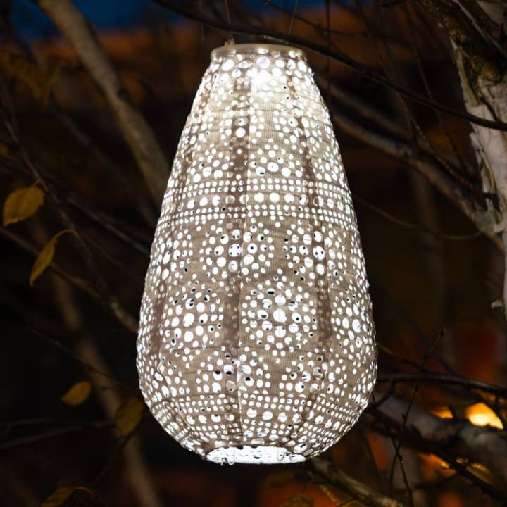 *NEW* Stella Blossom 14" Teardrop Solar Lantern - Pearl for wholesale by Allsop Home & Garden