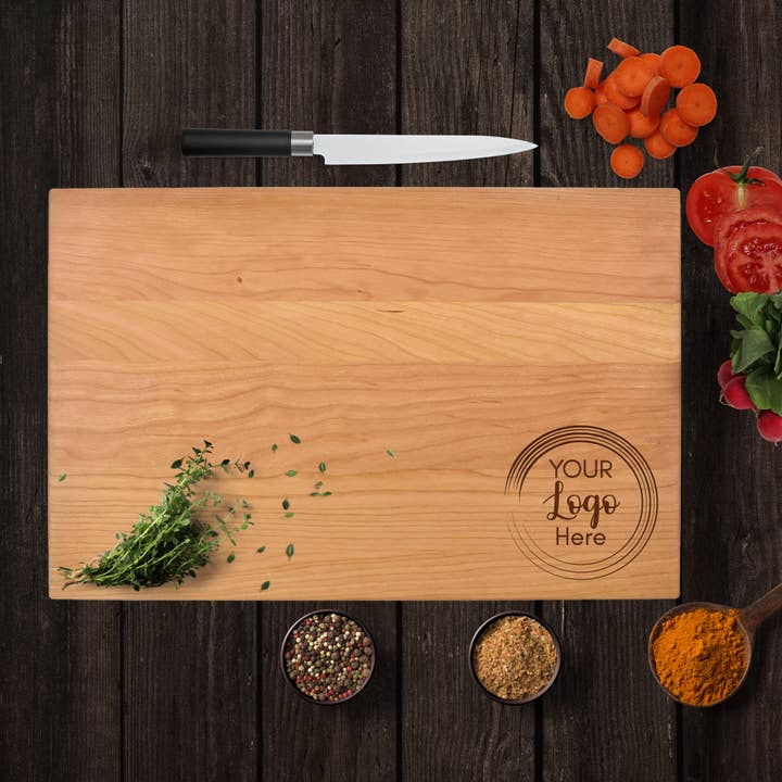 Personalized Corner Logo Cutting Board | gifts for wholesale by Personal Mementos