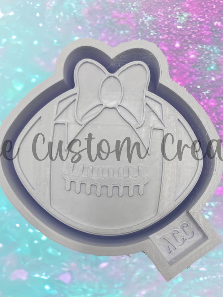 Football with Bow Freshie Mold for wholesale by Vance Custom Creations