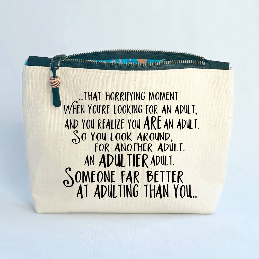 Pretty Clever Words - Wholesale Pouch - Women's - Canvas Pouch Lined Zip Bag - Adultier Adult