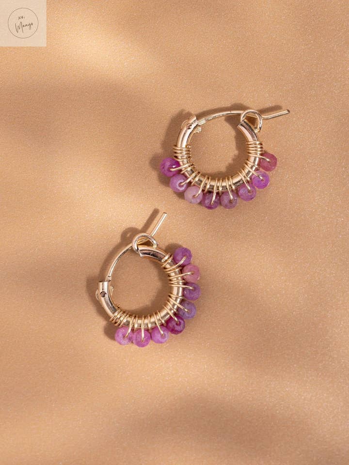 Inner Purpose ~ Créoles en rubis pour la vente par xo, Mango