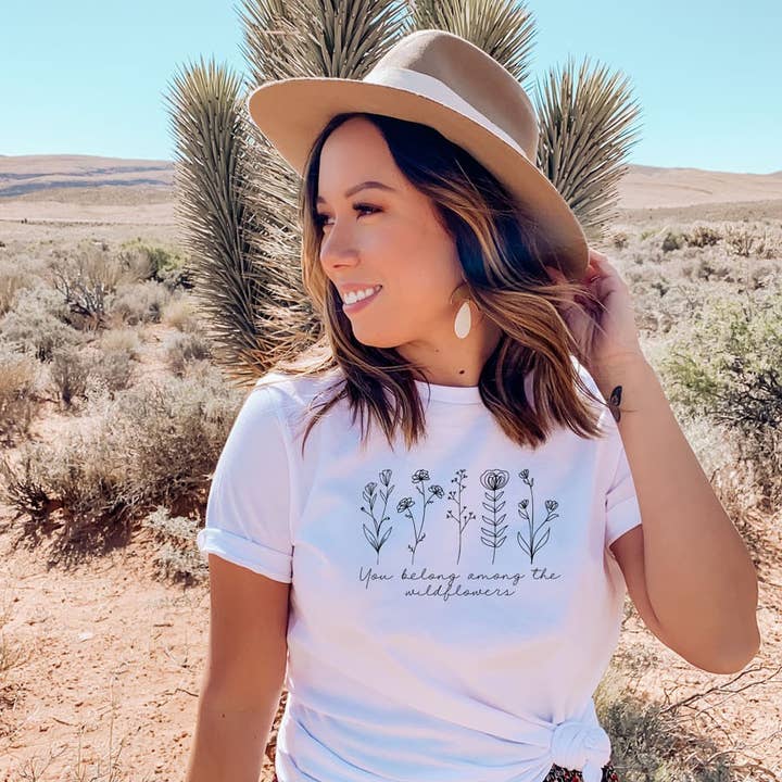 You Belong Among Wildflowers Graphic Tee for wholesale by Bella Me