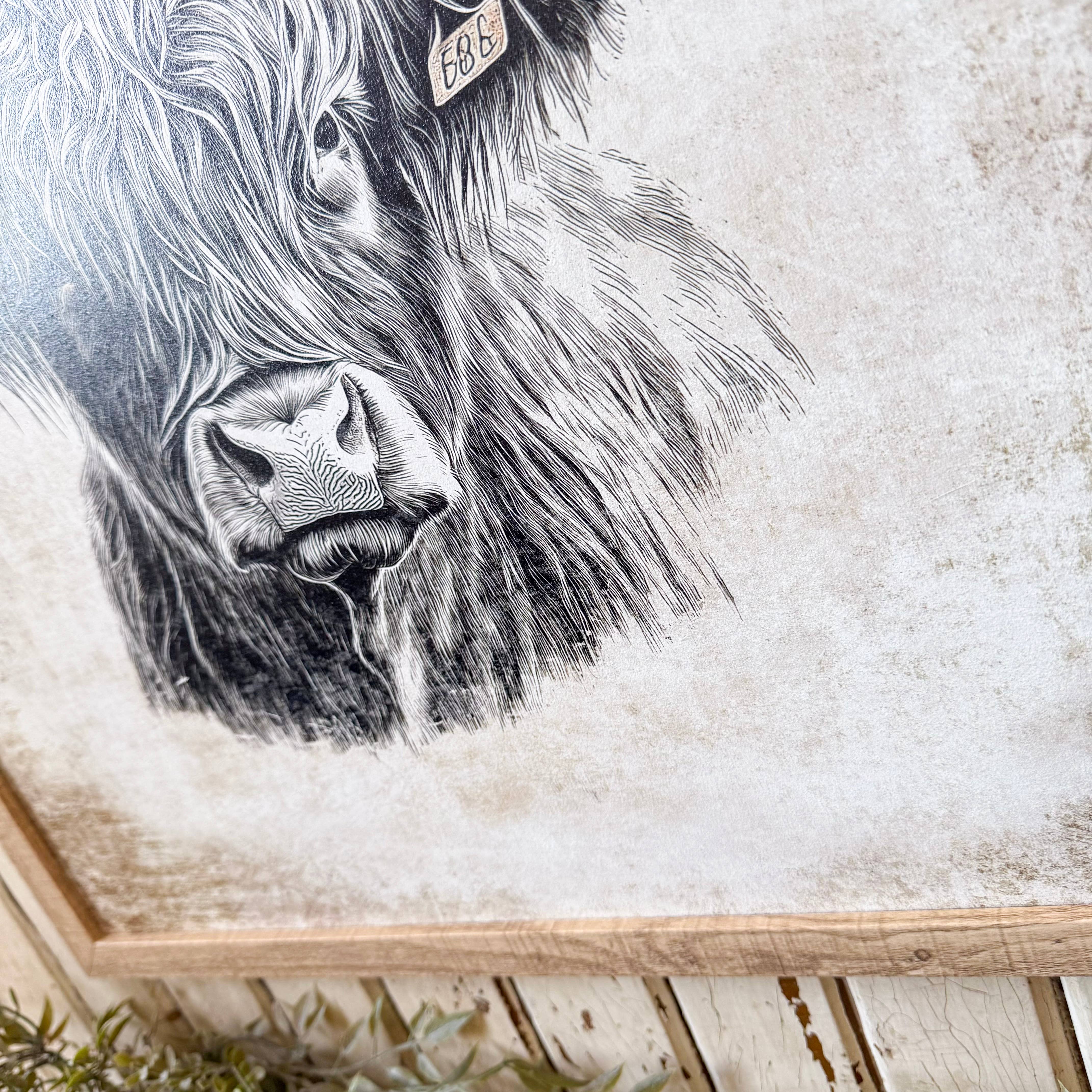 WillowBee Signs & Designs - Wholesale Sign - Neutral Highland Cow Wall Art Print4