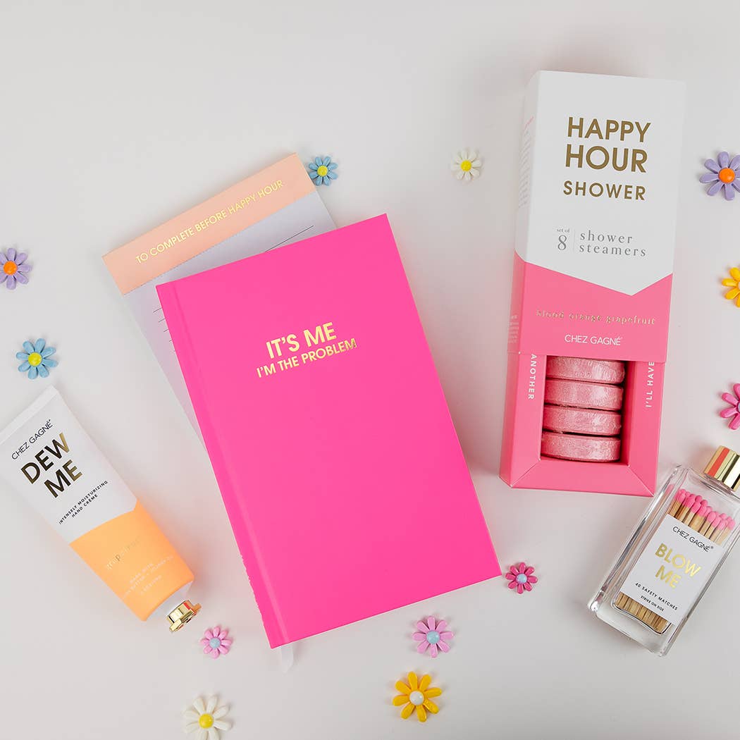 Chez Gagné - Wholesale Notepad - To Complete Before Happy Hour - Lined Notepad  - Sunset Pink - 65 perforated pages - 5x8 3