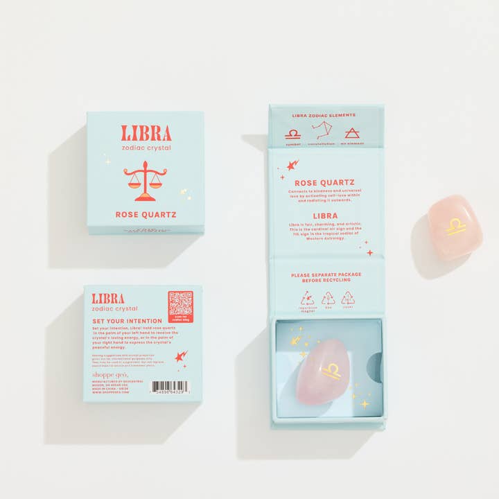 GeoCentral – wholesale Spiritual stone/crystal – Libra Boxed Zodiac Crystal – Rose Quartz4