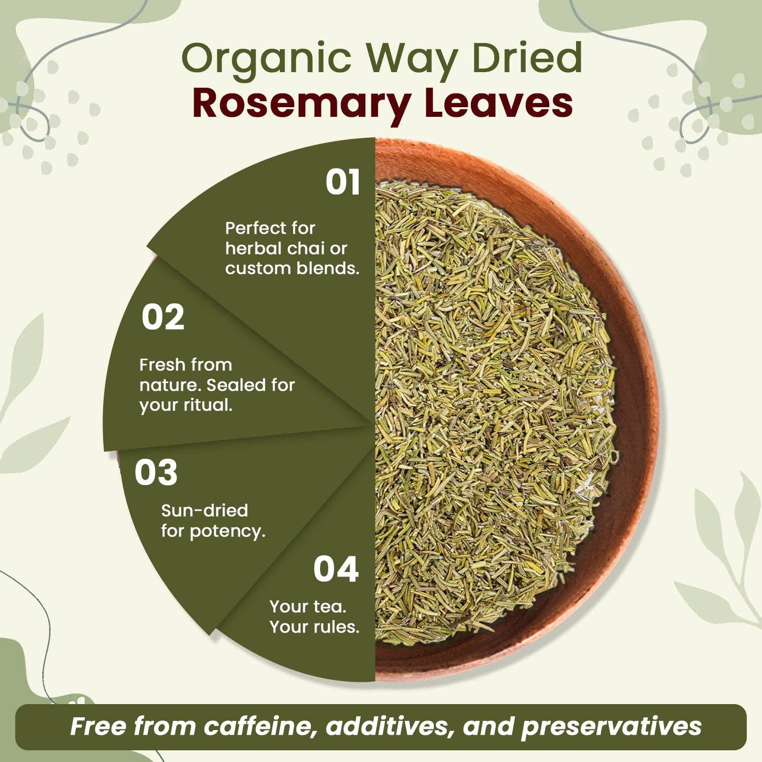 Organic Way LLC – wholesale Örter – Torkade rosmarinblad hela örten - Örtte & kulinarisk användning | Europeisk vildskörd | Kosher & USDA-certifierad | Vegansk, icke-GMO & glutenfri | 100% rå från Albanien5