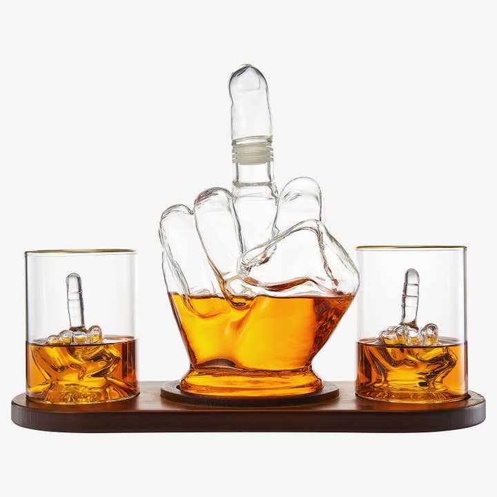 The Wine Savant / Khen Glassware - Vendita all'ingrosso Decanter - Decanter per dito medio con occhiale medio e base2