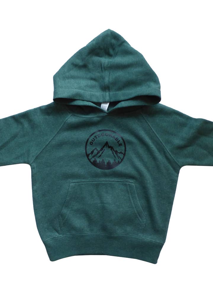 Outdoorable Apparel - Vente Sweat à capuche – enfant - Sweat à capuche extérieur vert mousse avec noir